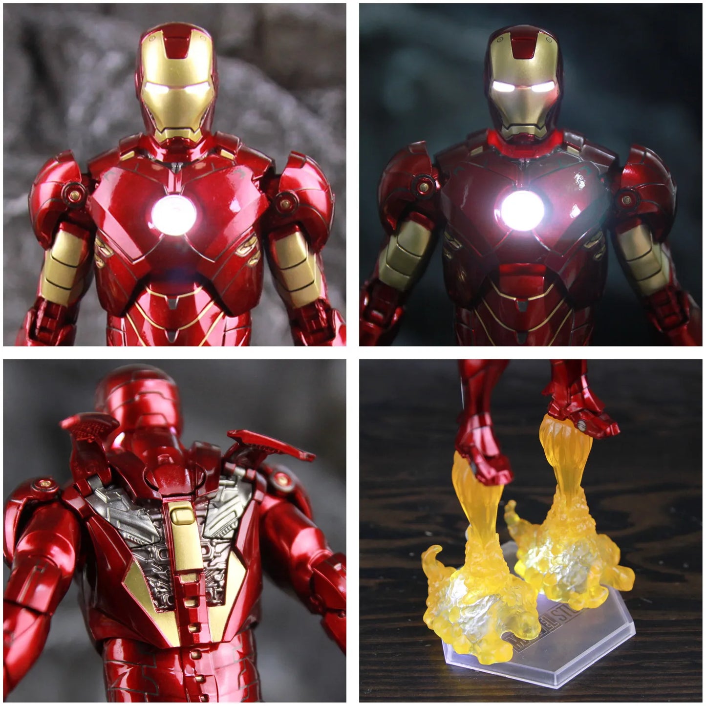 Figurka LED Avengers Iron Man Mark IV – statyczna poza, wymienne dłonie