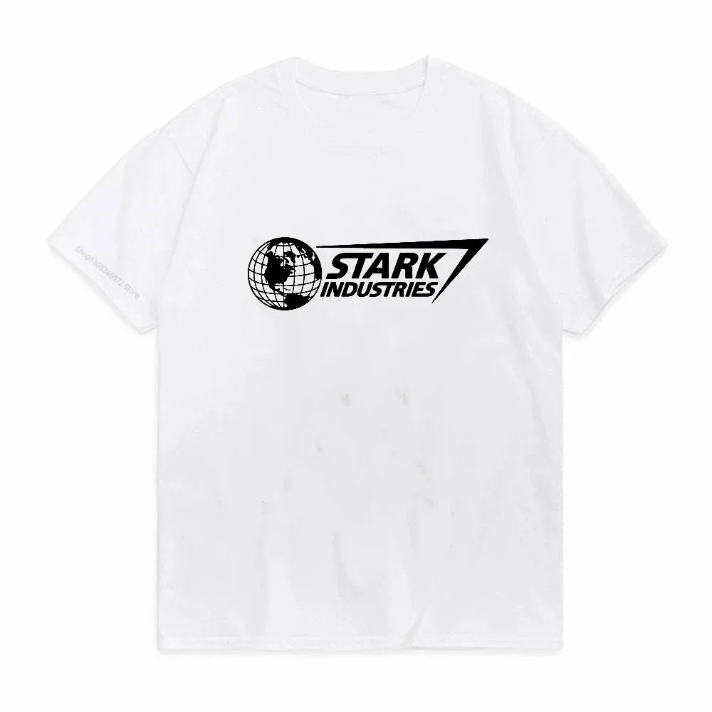 Oversize’owy T-shirt Stark Industries – czarne logo