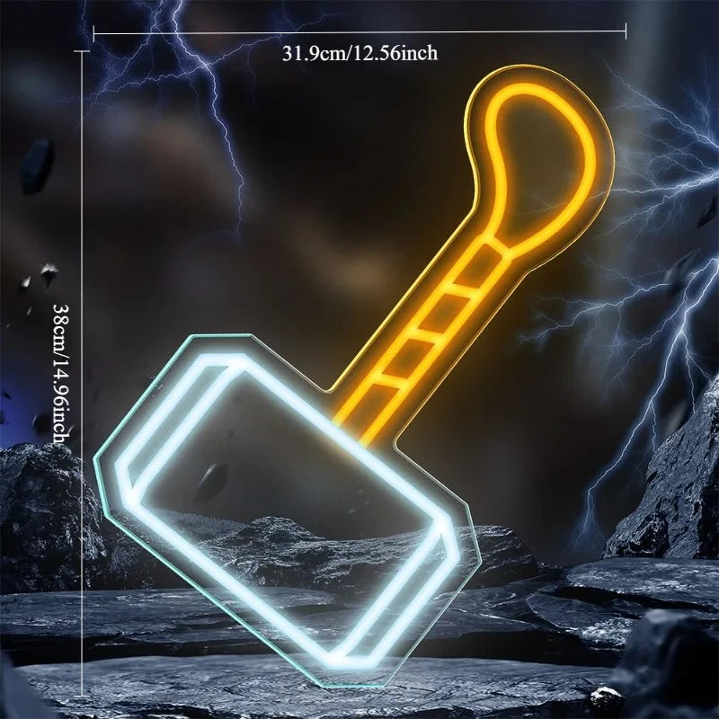 Neon LED Avengers Thor – młot Mjolnir