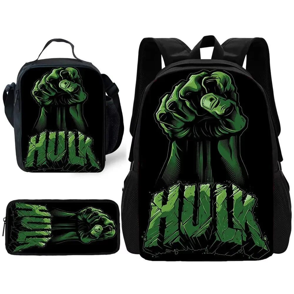 Zestaw z plecakiem Hulk – wektorowa pięść z napisem HULK