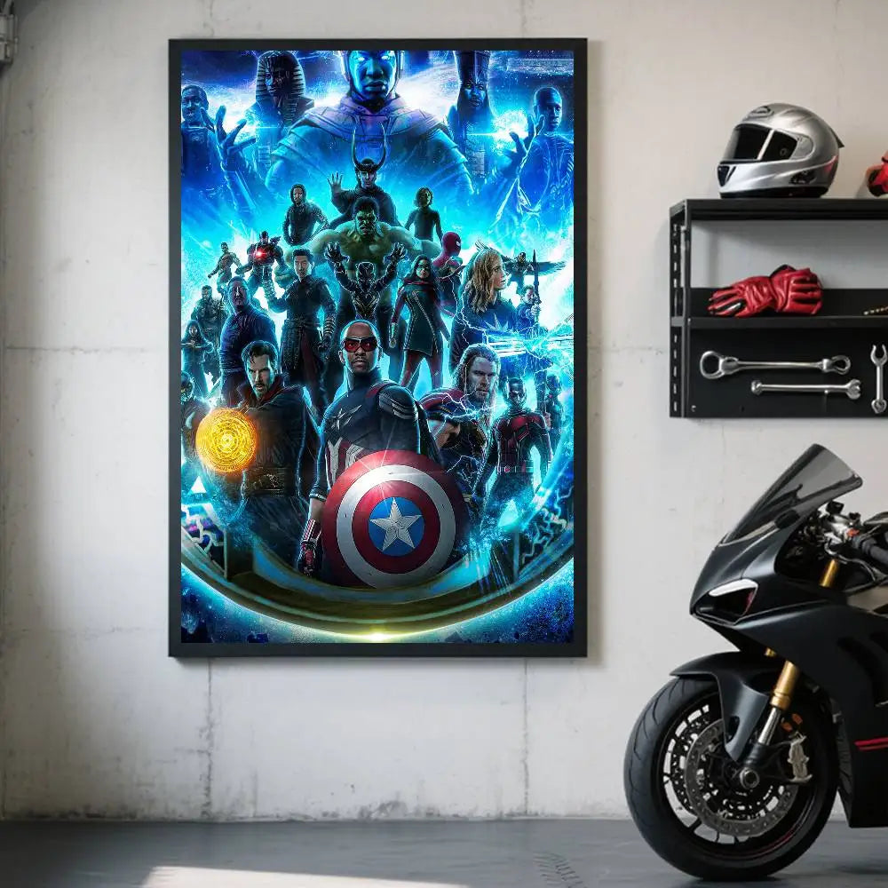 Plakat Avengers Doomsday – projekt z tarczą Captain America