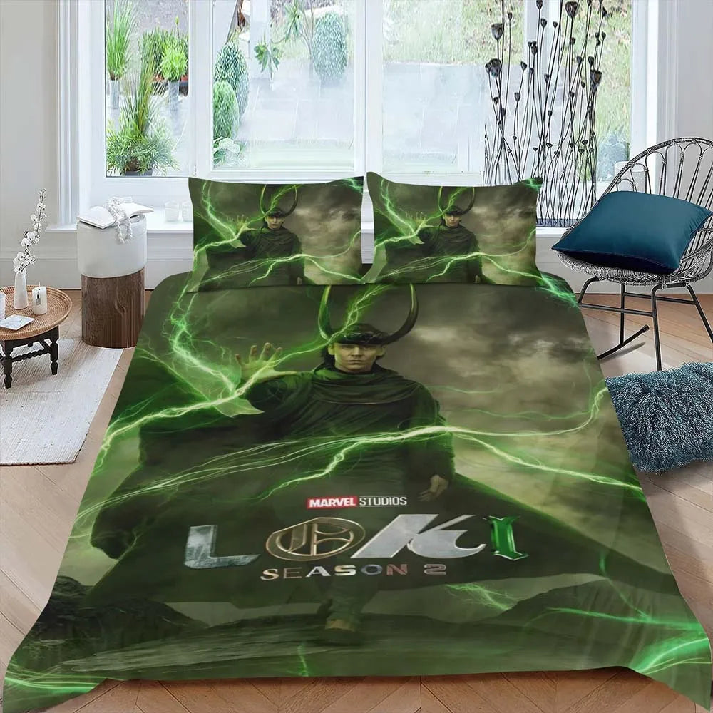 Poszwa na kołdrę Avengers Loki — sezon 2, zielone błyskawice