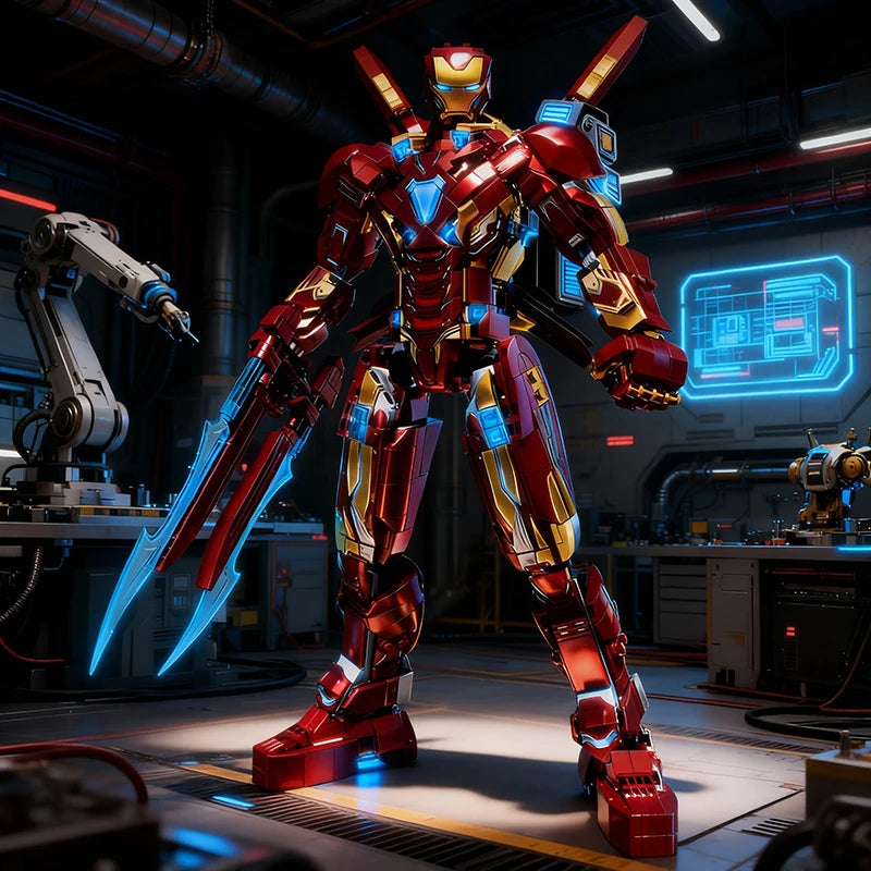 Zestaw klocków konstrukcyjnych Iron Man MK50 Mecha - ostrza energetyczne, ponad 1500 elementów