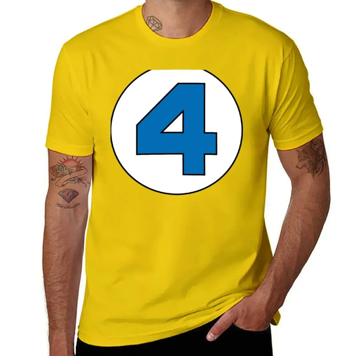 T-shirt The Fantastic 4 – duże czarne logo, fason oversize