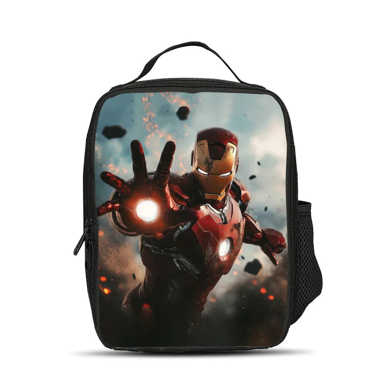 Izolowana torba obiadowa Avengers Iron Man – Aktywny repulsor na tle pyłowego nieba