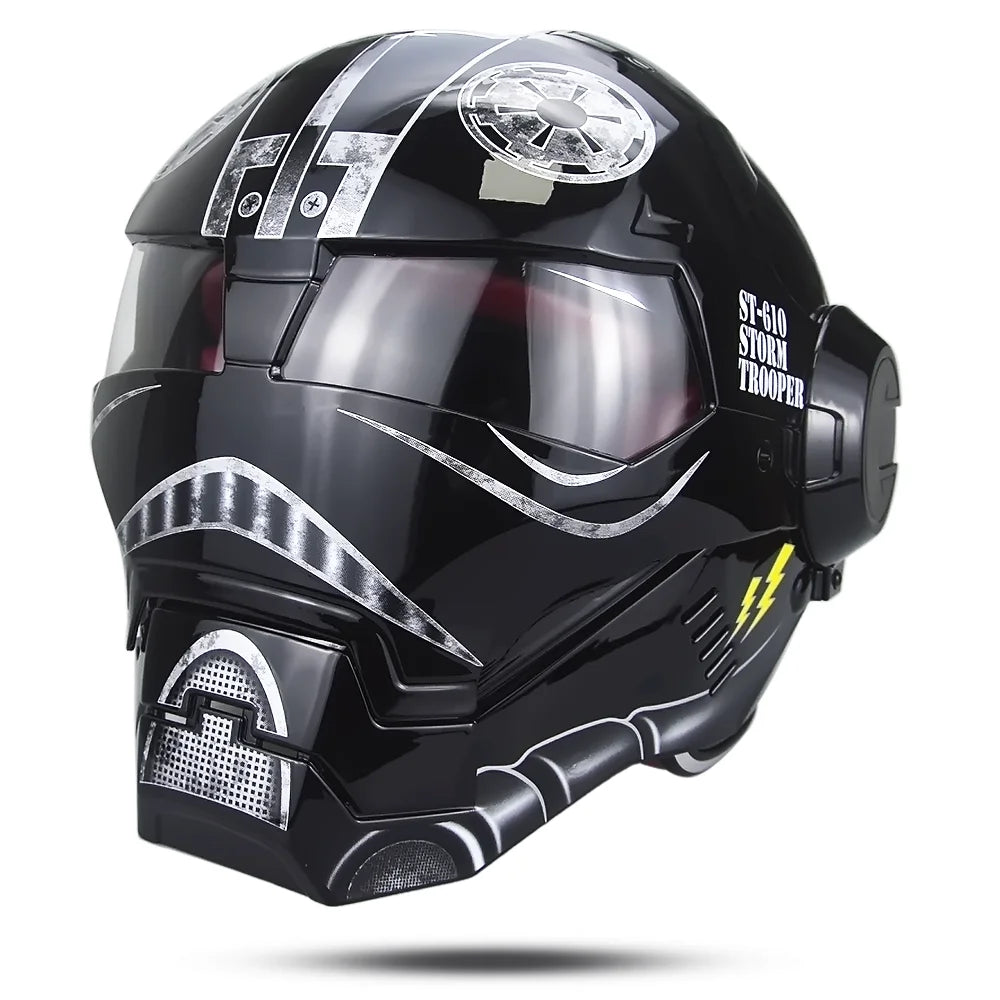 Kask Iron Man Avengers – czarny cosplay z gwiazdą