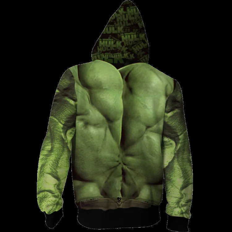 Bluza z kapturem Hulk – zapinana na zamek, nadruk umięśnionego torsu