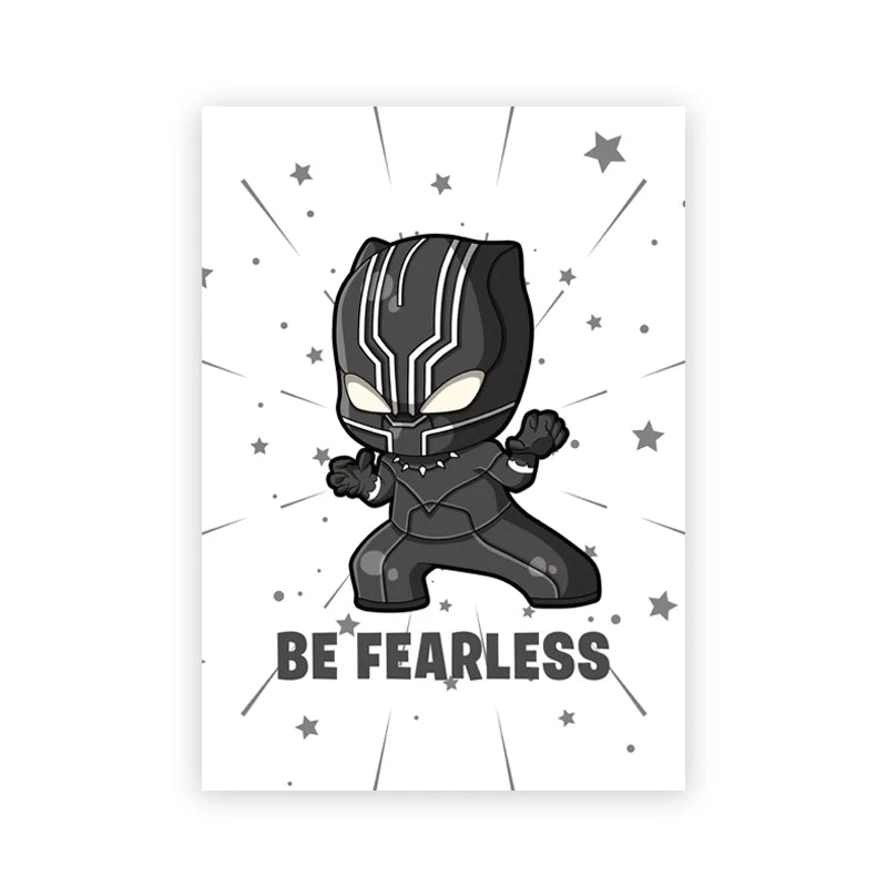 Plakat Chibi Black Panther – nieustraszony