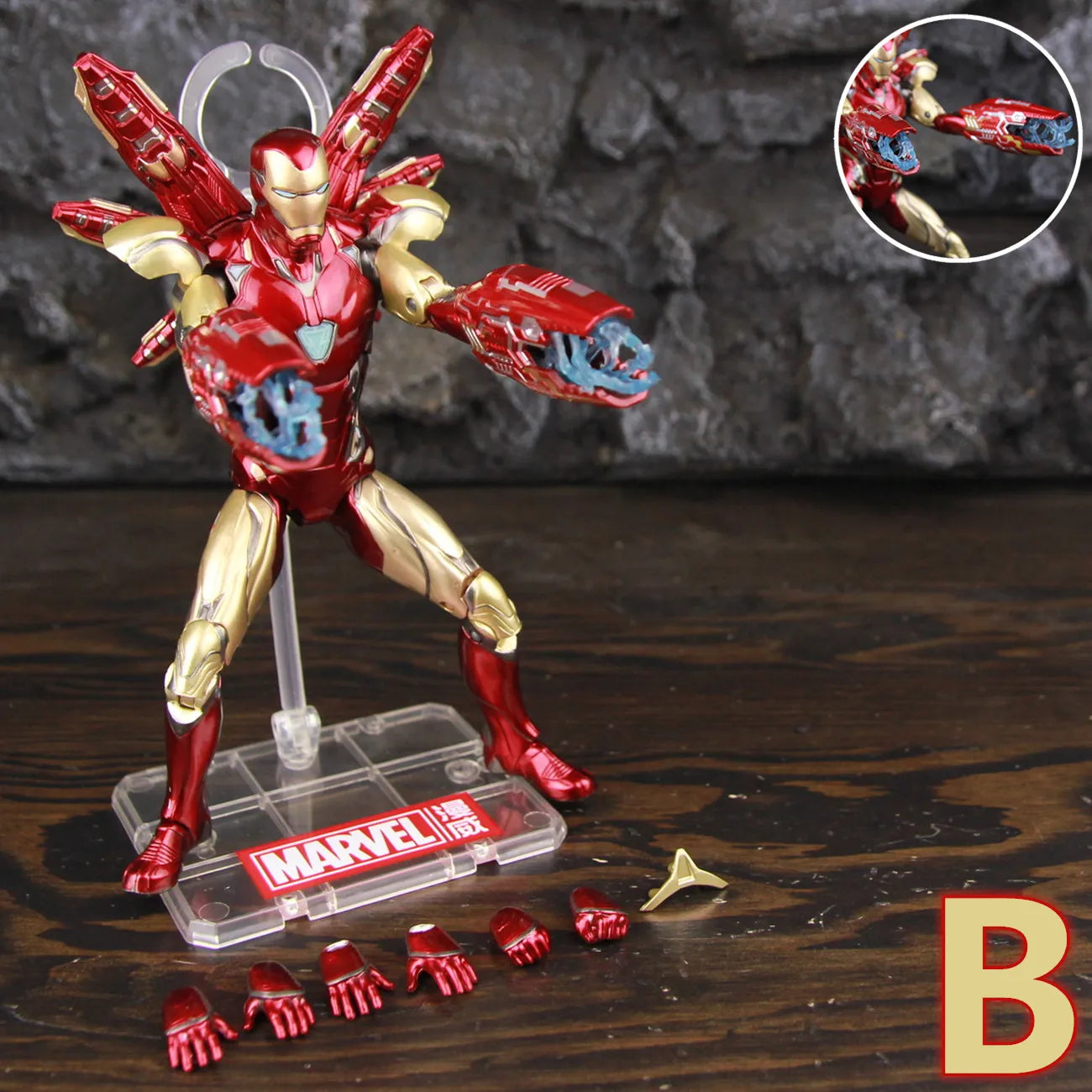 Figurka ZD Toys Iron Man MK85 2.0 LED – pozycja bojowa, wariant B2