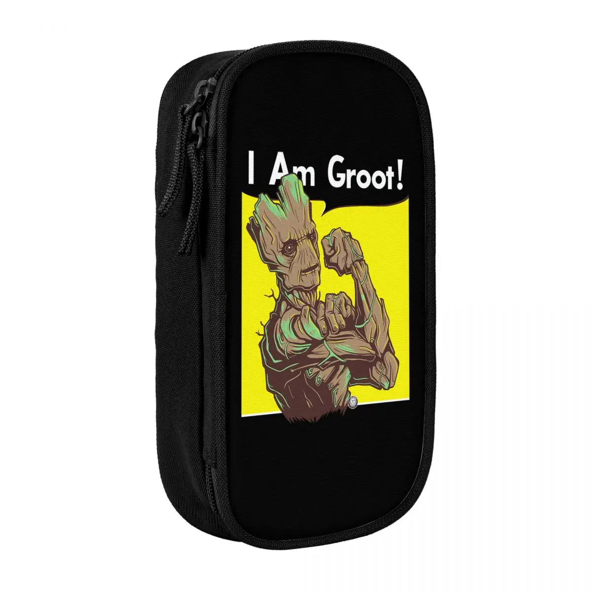 Piórnik Avengers Baby Groot – Umięśnione ramię w stylu pop-art, żółte tło
