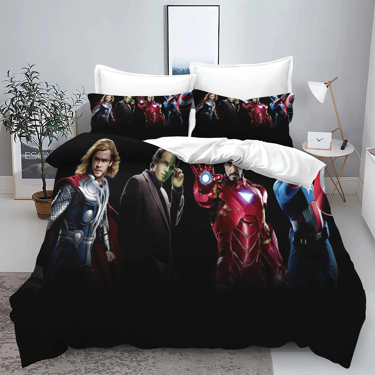 Poszwa na kołdrę Avengers – grupa na czarnym tle