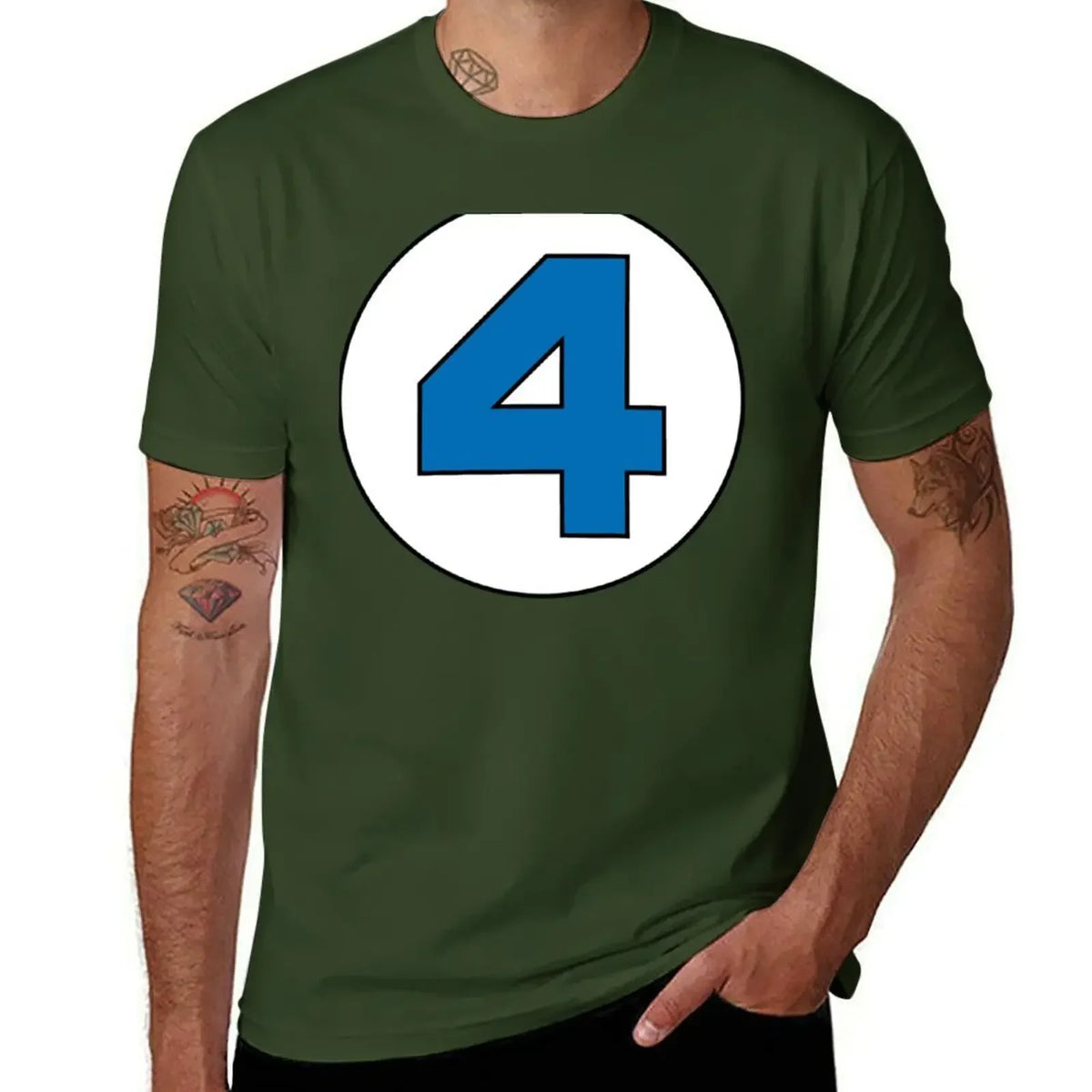 T-shirt The Fantastic 4 – duże czarne logo, fason oversize