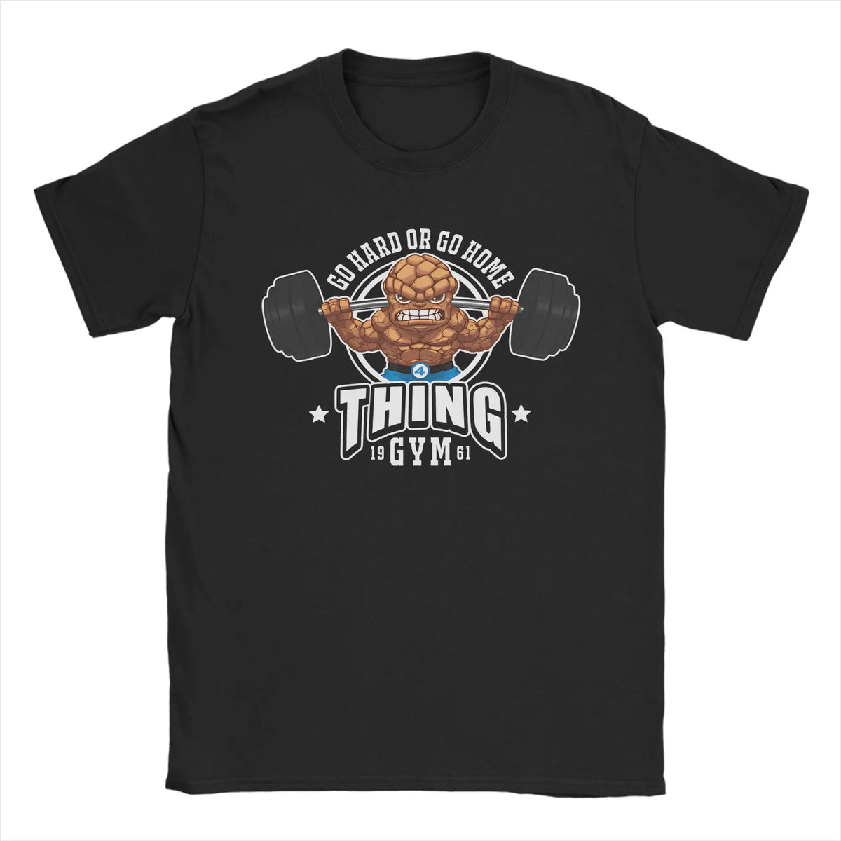 T-shirt The Fantastic 4 First Steps – retro niebieski plakat, unisex