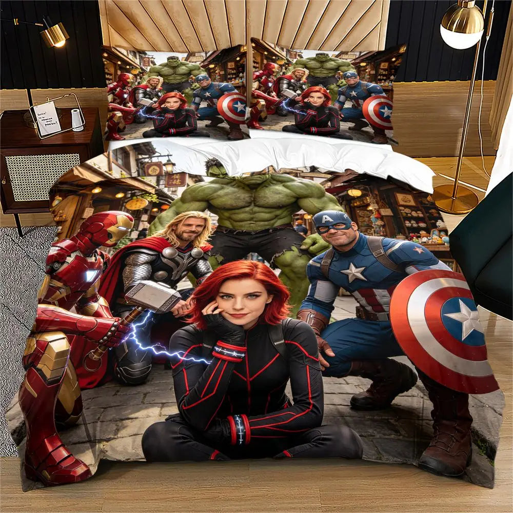 Poszwa na kołdrę Avengers – pełna drużyna Iron Man Thor Hulk Captain America