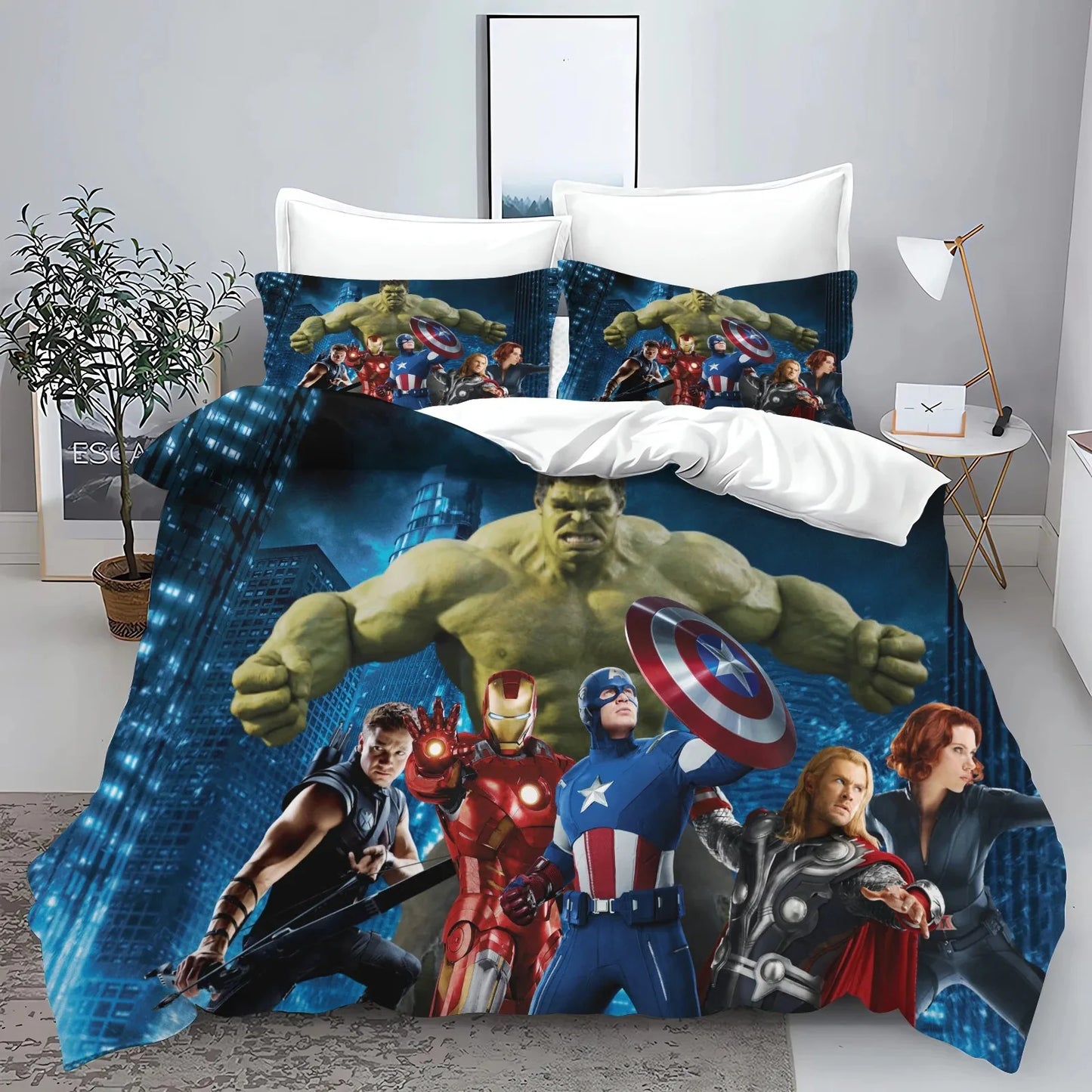 Poszwa na kołdrę Avengers – ogromny Hulk w nocnym mieście