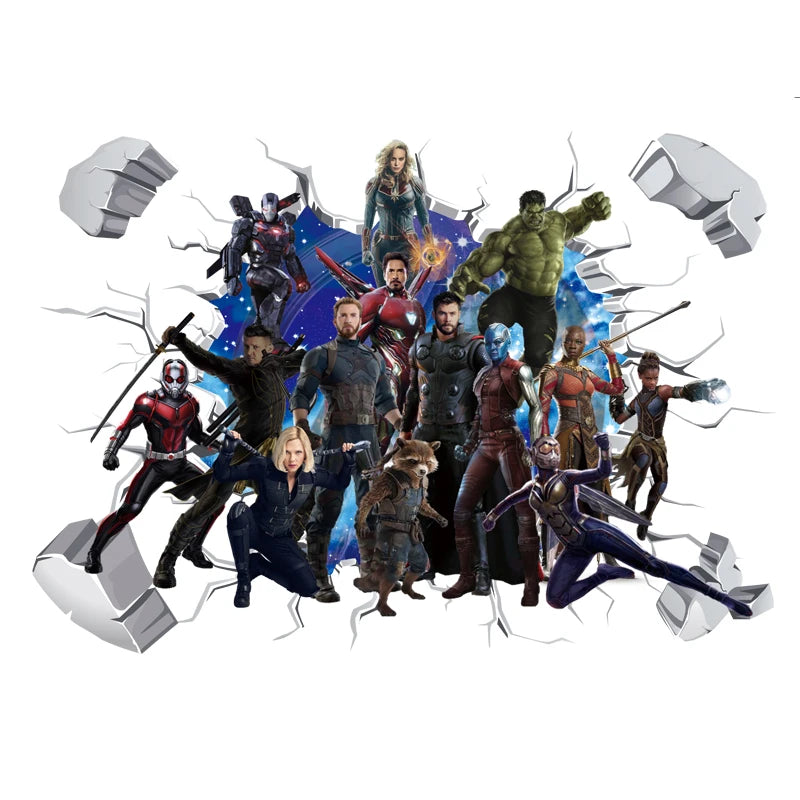 Naklejka ścienna Avengers Kapitan Ameryka – dekoracja 3D do pokoju dziecięcego
