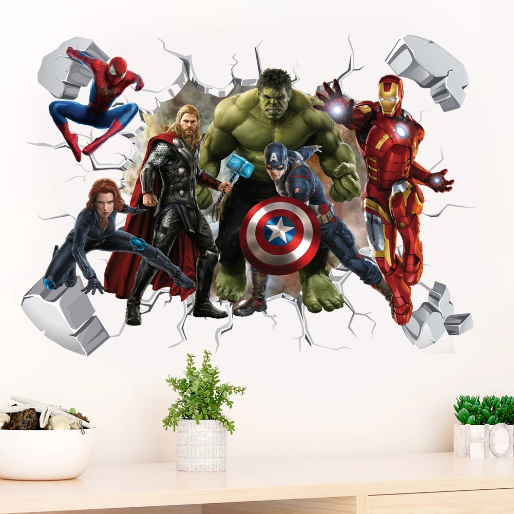 Naklejka ścienna Avengers Kapitan Ameryka – dekoracja 3D do pokoju dziecięcego