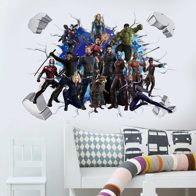 Naklejka ścienna Avengers Kapitan Ameryka – dekoracja 3D do pokoju dziecięcego