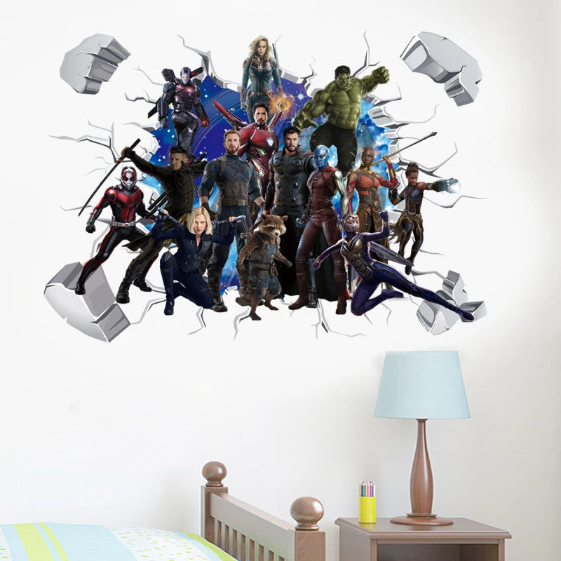 Naklejka ścienna Avengers Kapitan Ameryka – dekoracja 3D do pokoju dziecięcego