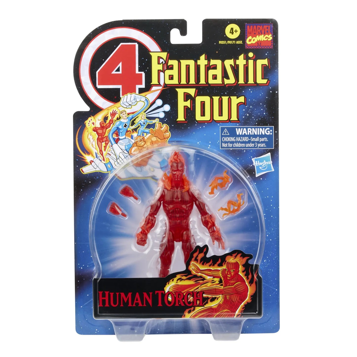Figurka Marvel Legends Fantastic Four Retro Wave – The Thing, Ludzka Pochodnia, Niewidzialna Kobieta, M. Fantastyczny, Psycho-Man, 6 cali