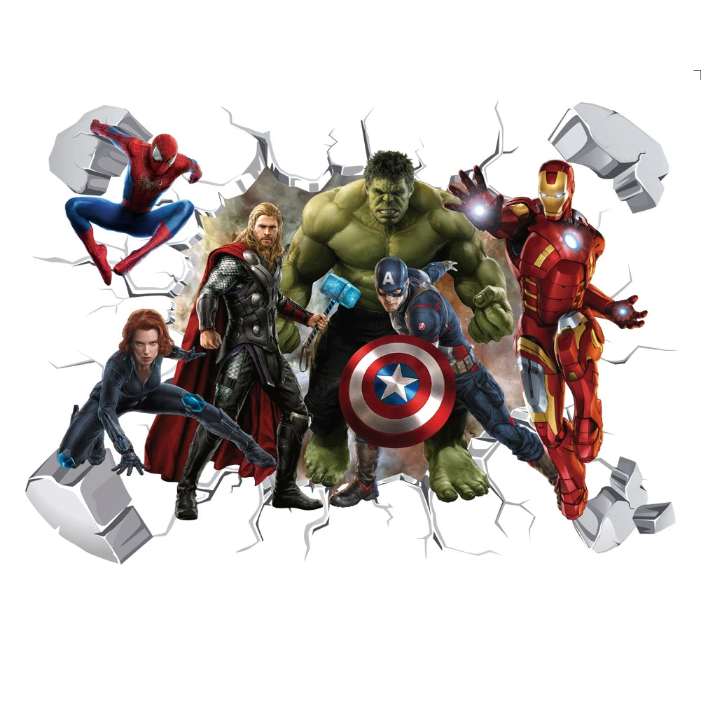 Naklejka ścienna Avengers Kapitan Ameryka – dekoracja 3D do pokoju dziecięcego