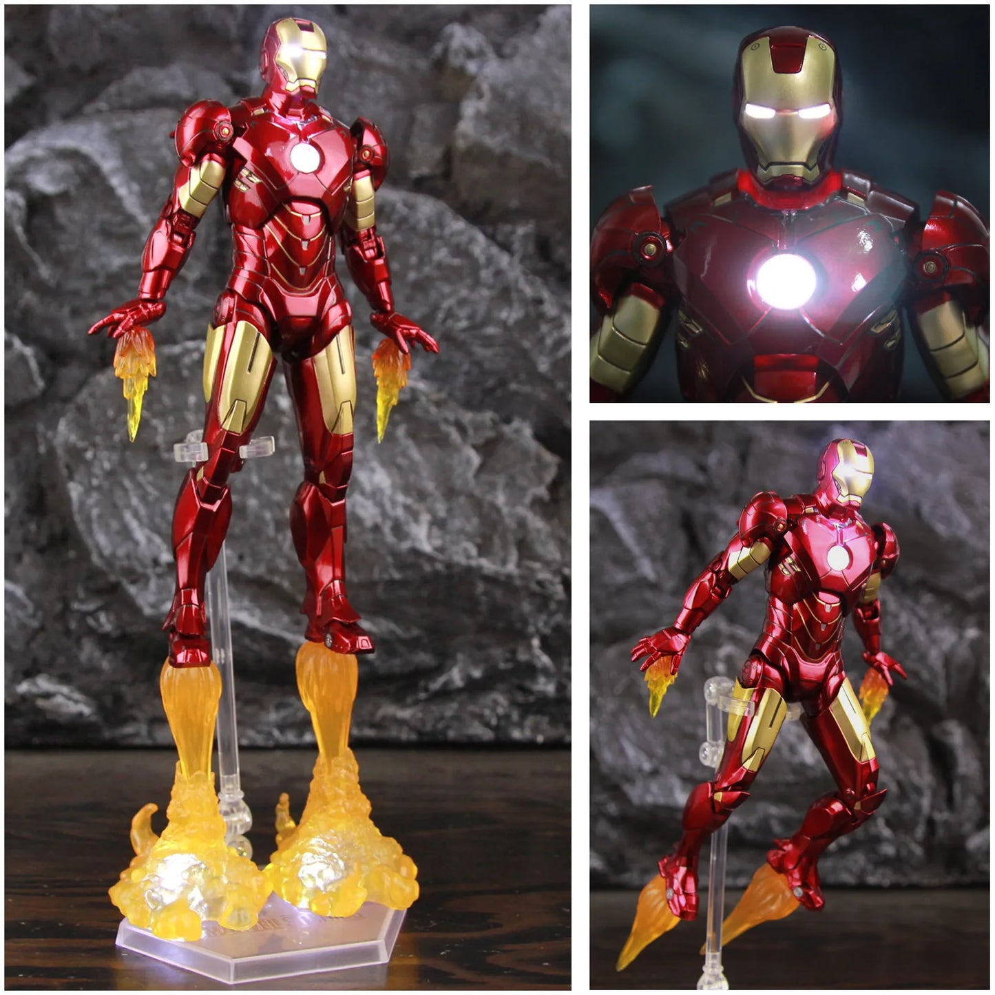 Figurka LED Avengers Iron Man Mark IV – efekt płomieni napędowych