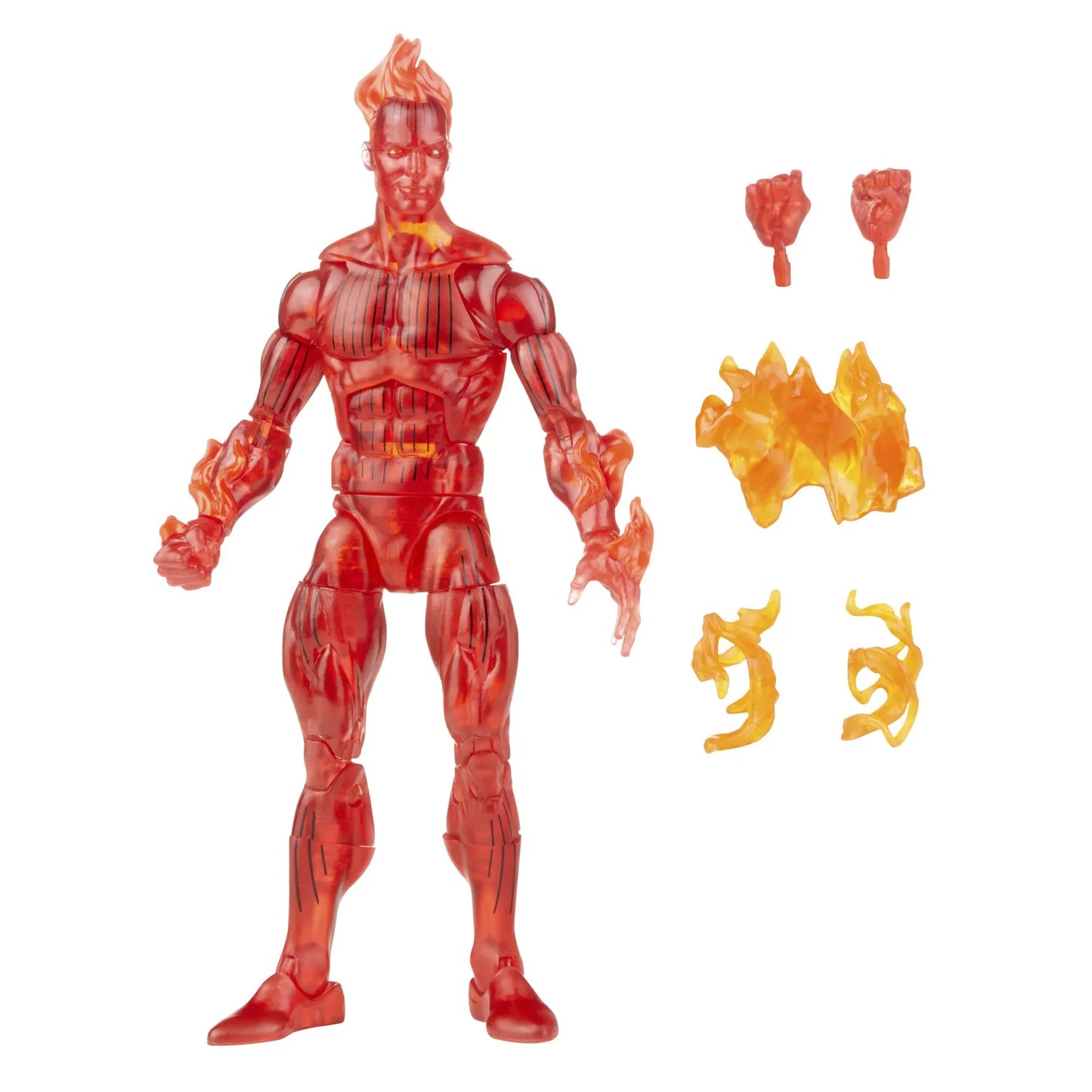 Figurka Marvel Legends Fantastic Four Retro Wave – The Thing, Ludzka Pochodnia, Niewidzialna Kobieta, M. Fantastyczny, Psycho-Man, 6 cali