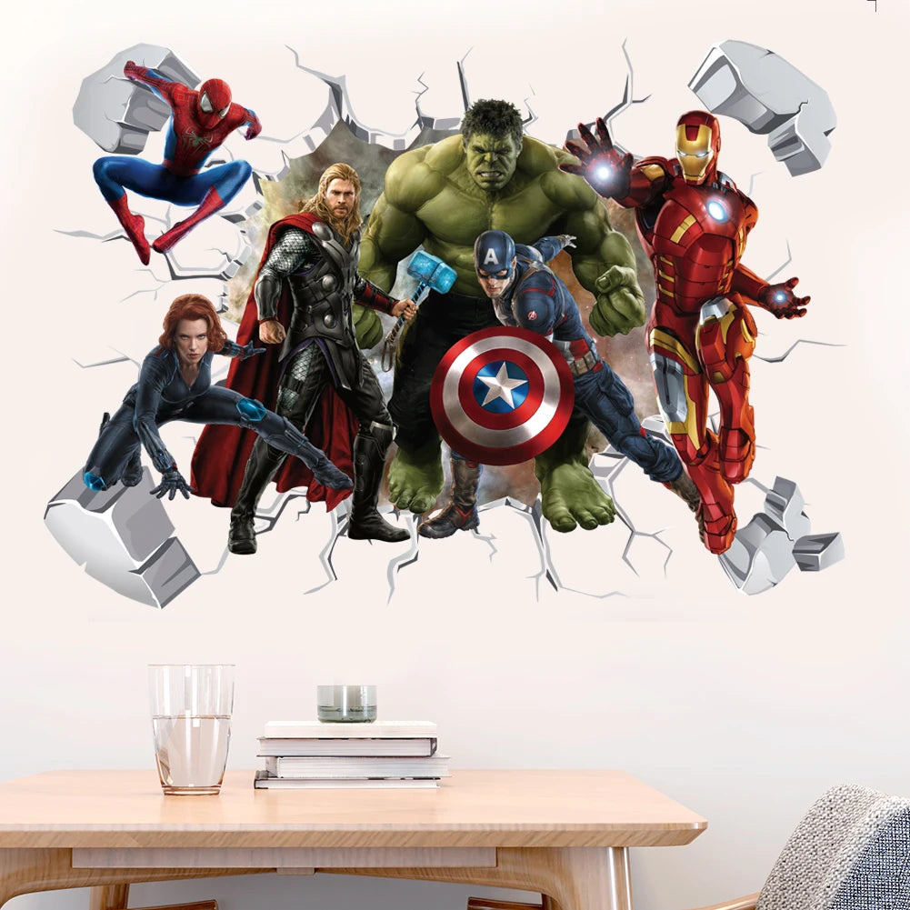 Naklejka ścienna Avengers Kapitan Ameryka – dekoracja 3D do pokoju dziecięcego