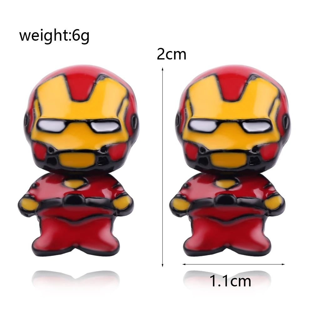 Kolczyki Iron Man – odpinane emaliowane sztyfty