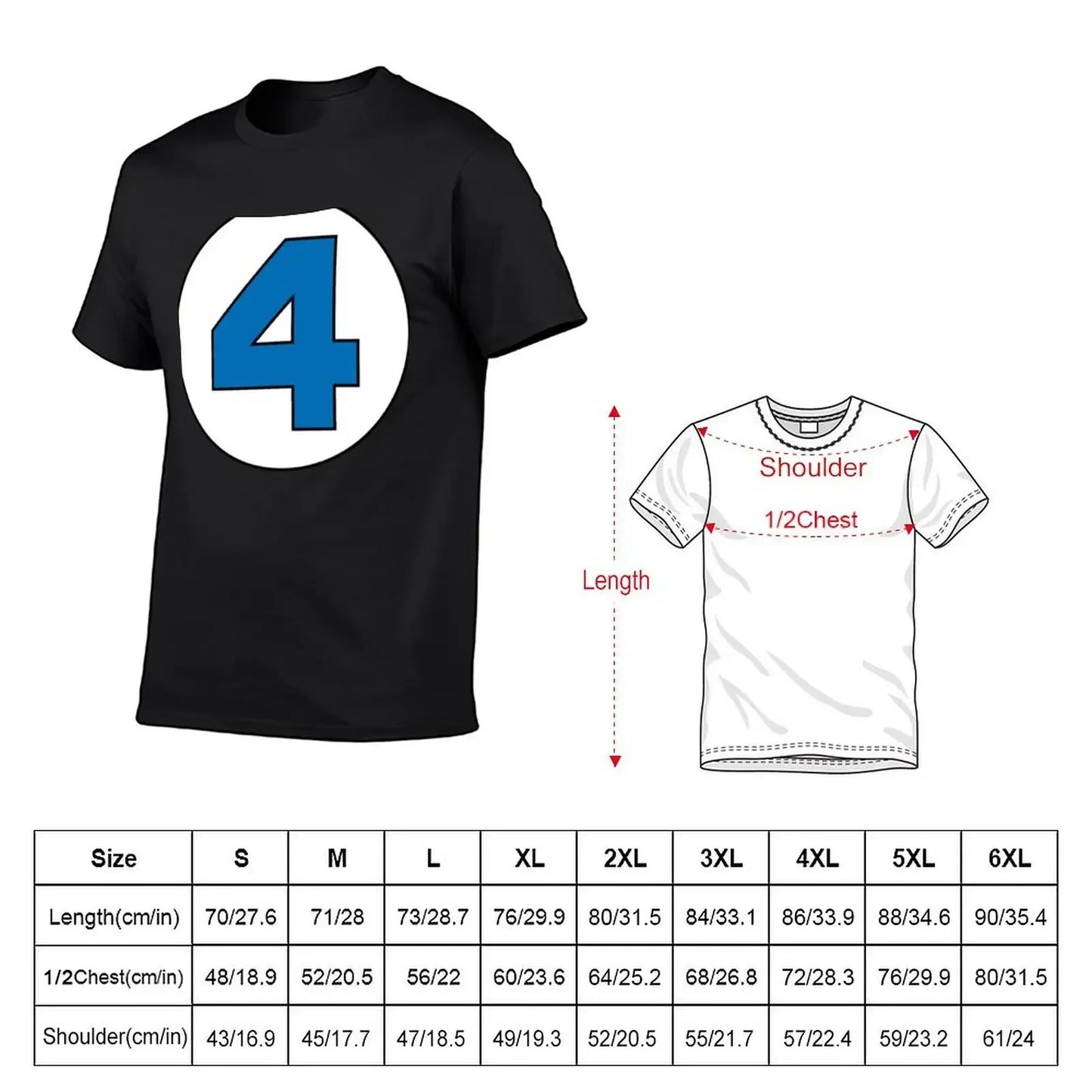 T-shirt The Fantastic 4 – duże czarne logo, fason oversize