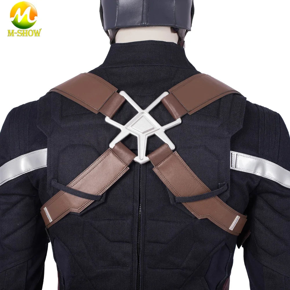 Kostium cosplay Captain America — granatowy uniform z maską