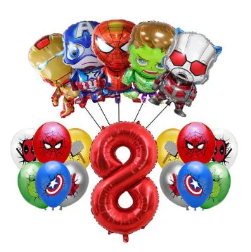 Dekoracje urodzinowe Avengers – balon w kształcie cyfry 8