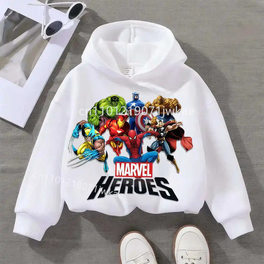 Dziecięca bluza z kapturem Marvel Heroes Group – biała