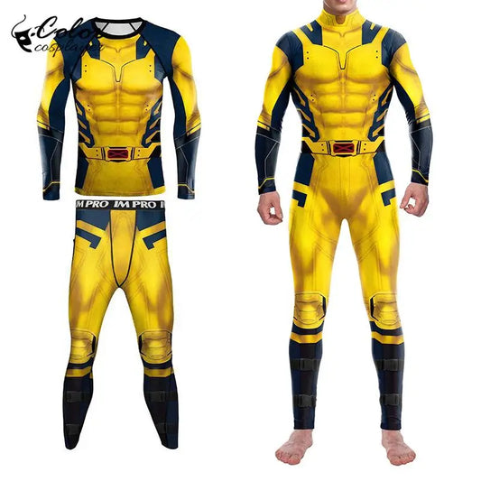 Kompletny kostium cosplay Wolverine’a – żółto-niebieski strój X-Men