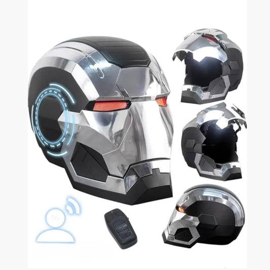 Kask War Machine – chromowany, srebrno-czarny