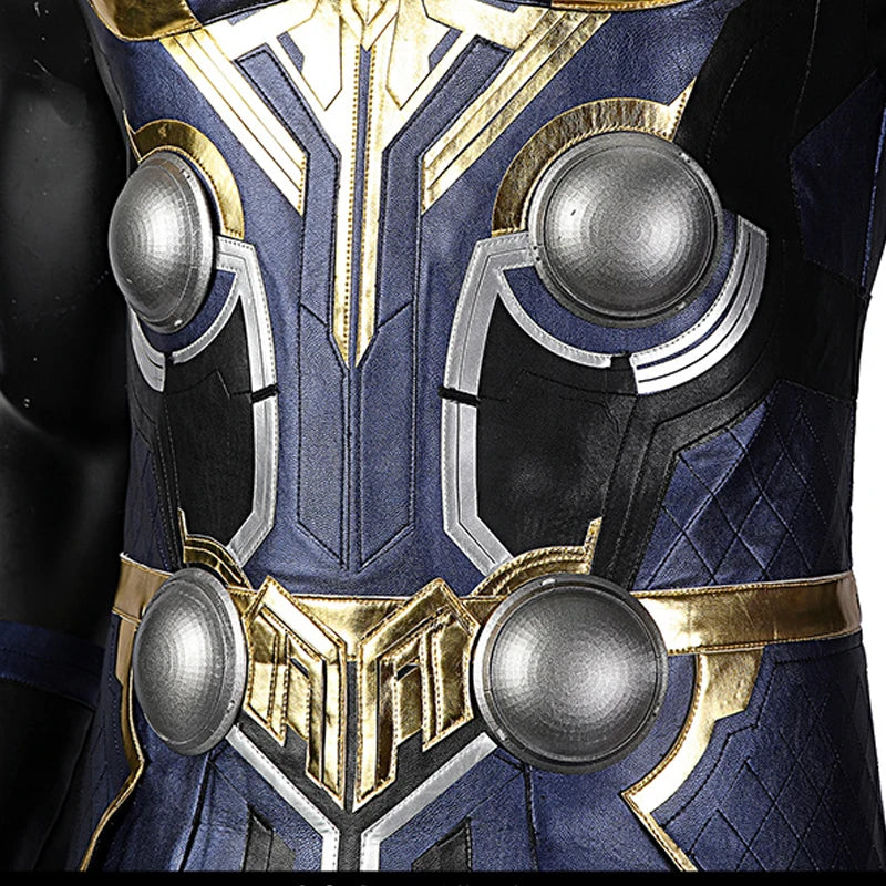 Kostium cosplay Thor: Love and Thunder — kombinezon Odinsona z czerwoną peleryną i zbroją