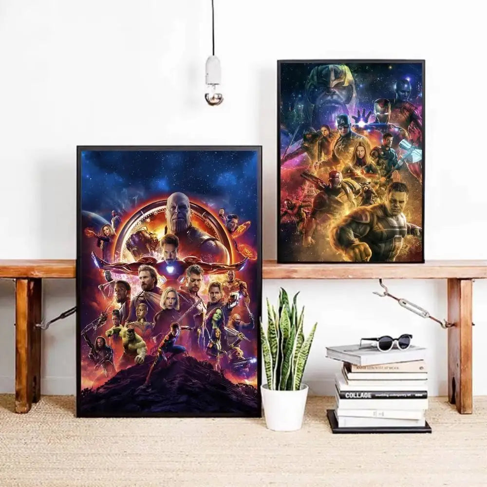 Plakat Avengers Infinity War – projekt z drużyną i czerwonym logo