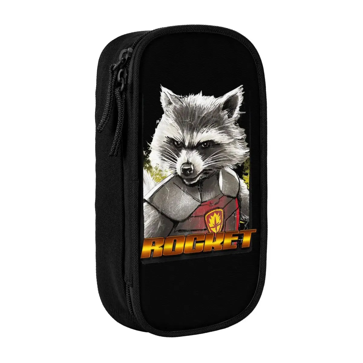 Piórnik Avengers Rocket Raccoon – portret w zbroi, złoty napis