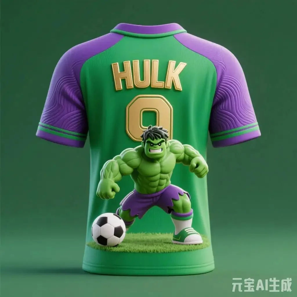 Koszulka piłkarska Avengers Hulk — fioletowo-zielona #9