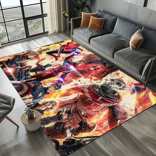 Dywan Avengers 3D – wzór z wielokolorowym kolażem bohaterów