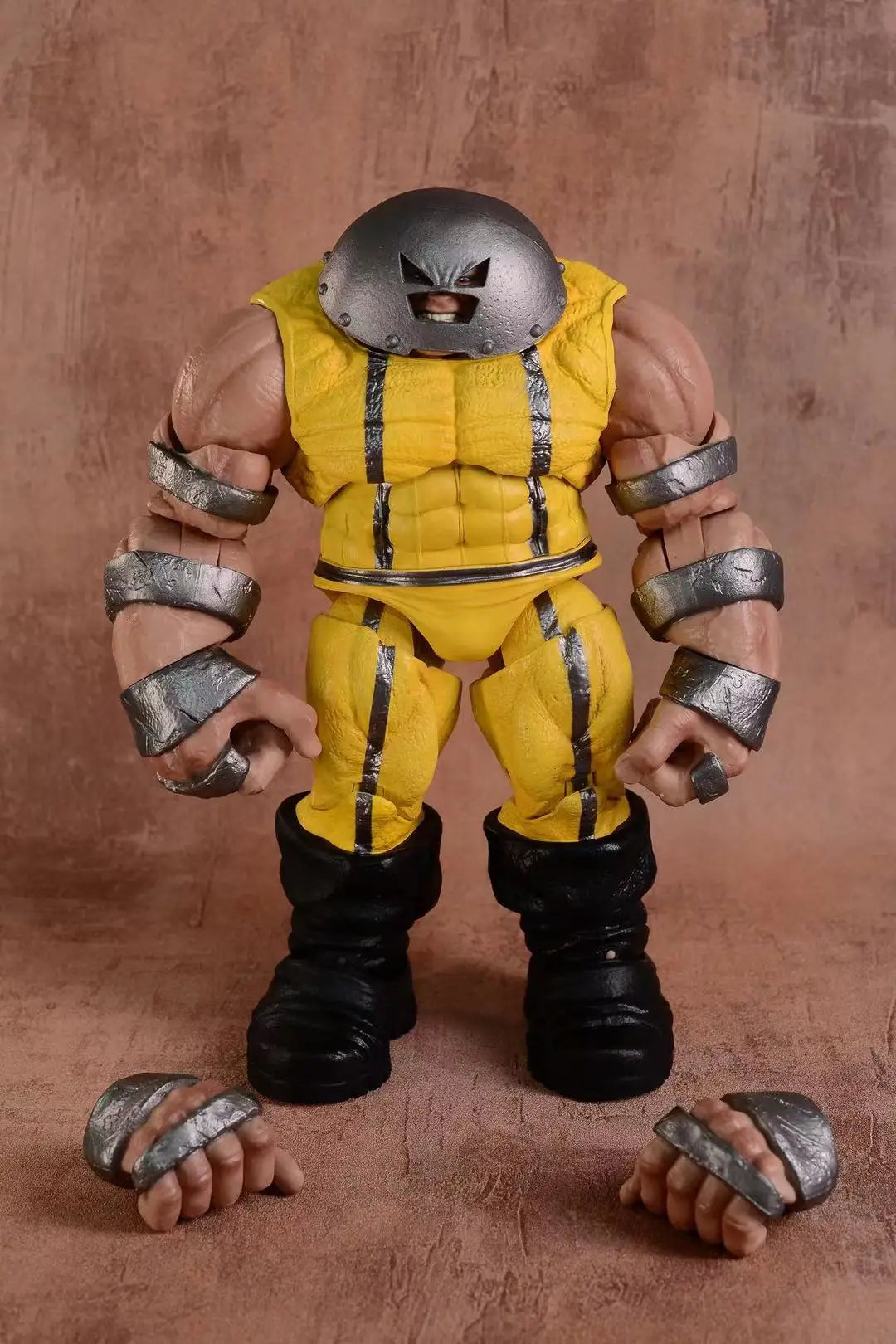 Figurka Wolverine Prison Weapon X — żółty kombinezon, siekiera i kajdanki, 9 cali