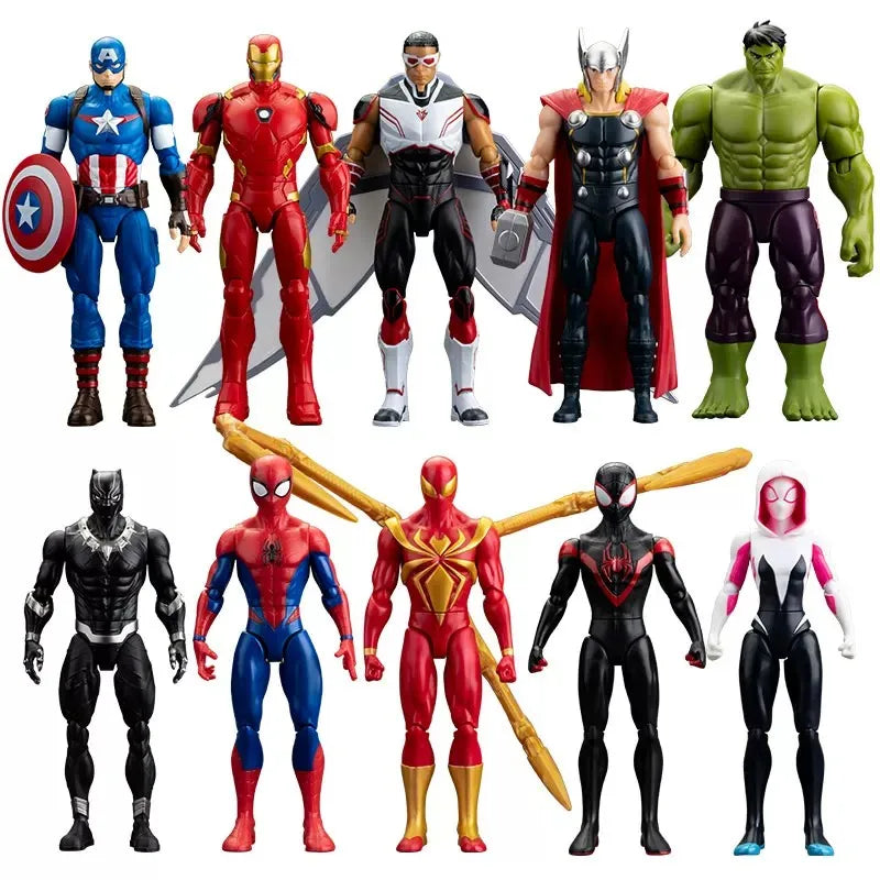 Zestaw Avengers - kolekcja wielu postaci: Iron Man, Thor, Hulk, Spider-Man 18 cm