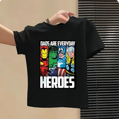 Dziecięcy T-shirt Avengers - wzór Heroes, czarny