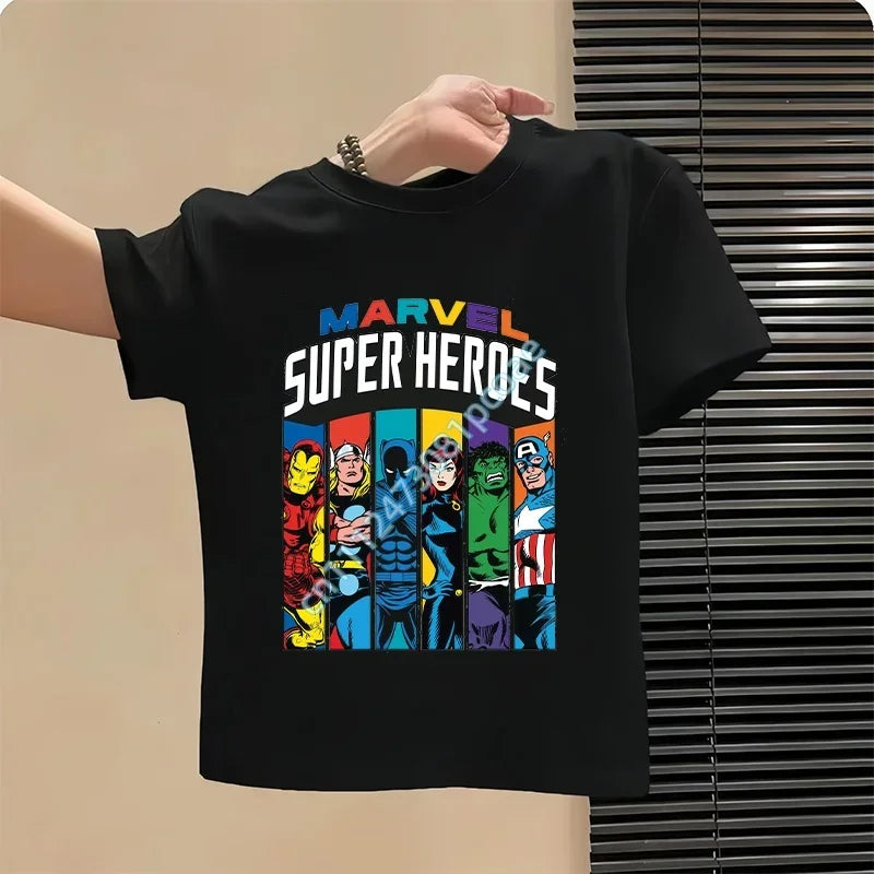 Dziecięcy T-shirt Avengers Super Heroes Portraits - czarny