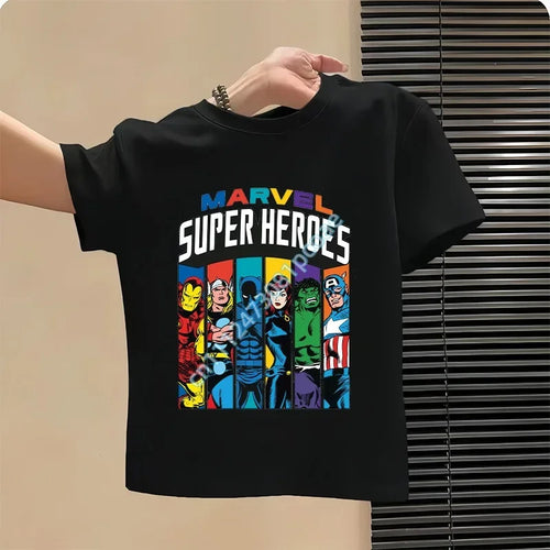 Dziecięcy T-shirt Avengers Super Heroes Portraits - czarny