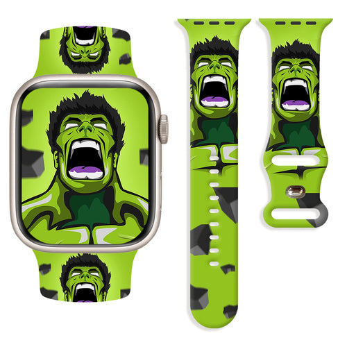 Pasek do Apple Watch Hulk – jasnozielona wrzeszcząca twarz