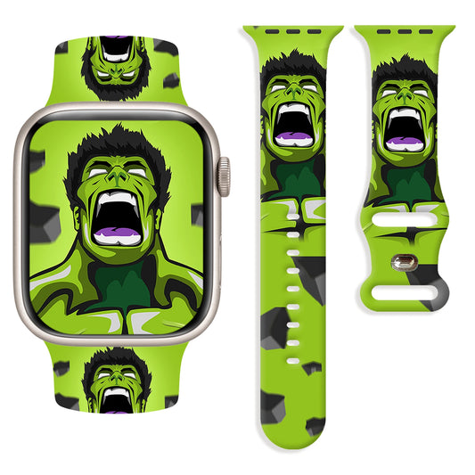 Pasek do Apple Watch Hulk – jasnozielona wrzeszcząca twarz