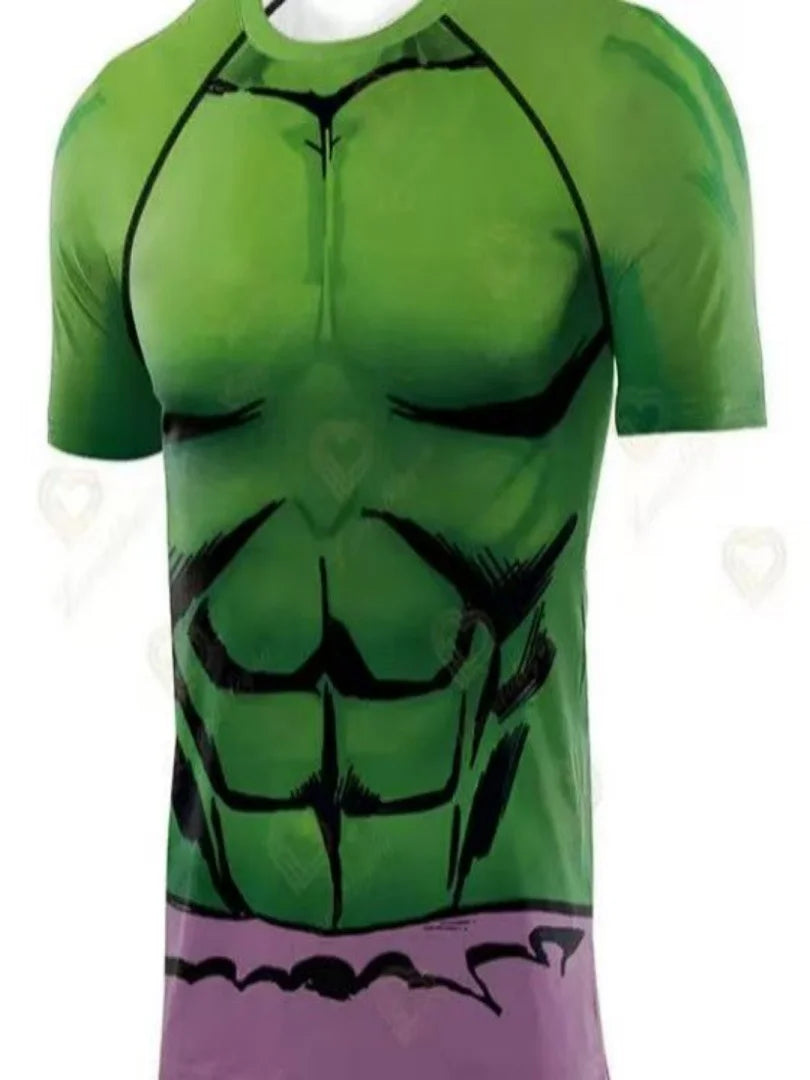 Koszulka kompresyjna Hulk – zielony, umięśniony tors