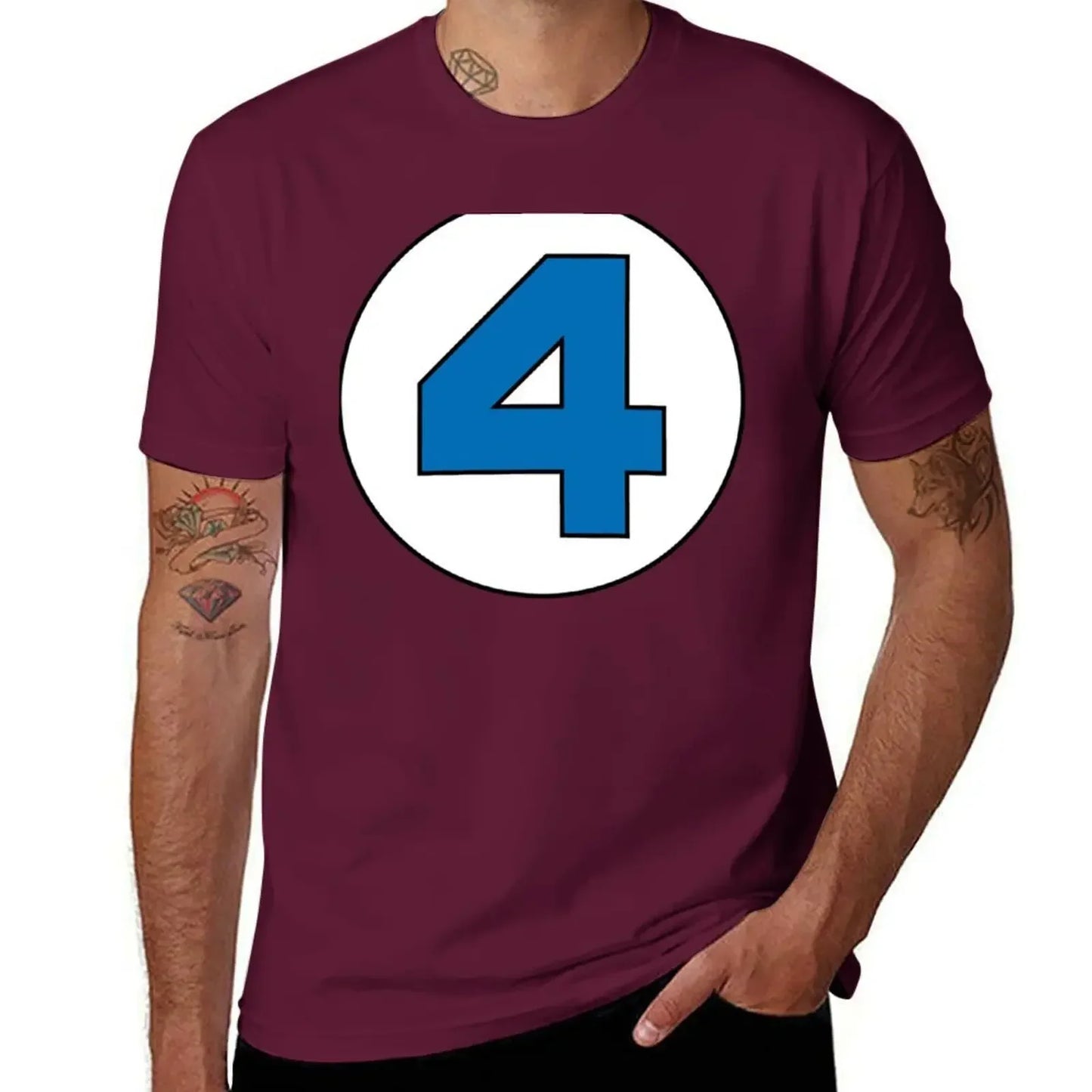 T-shirt The Fantastic 4 – duże czarne logo, fason oversize