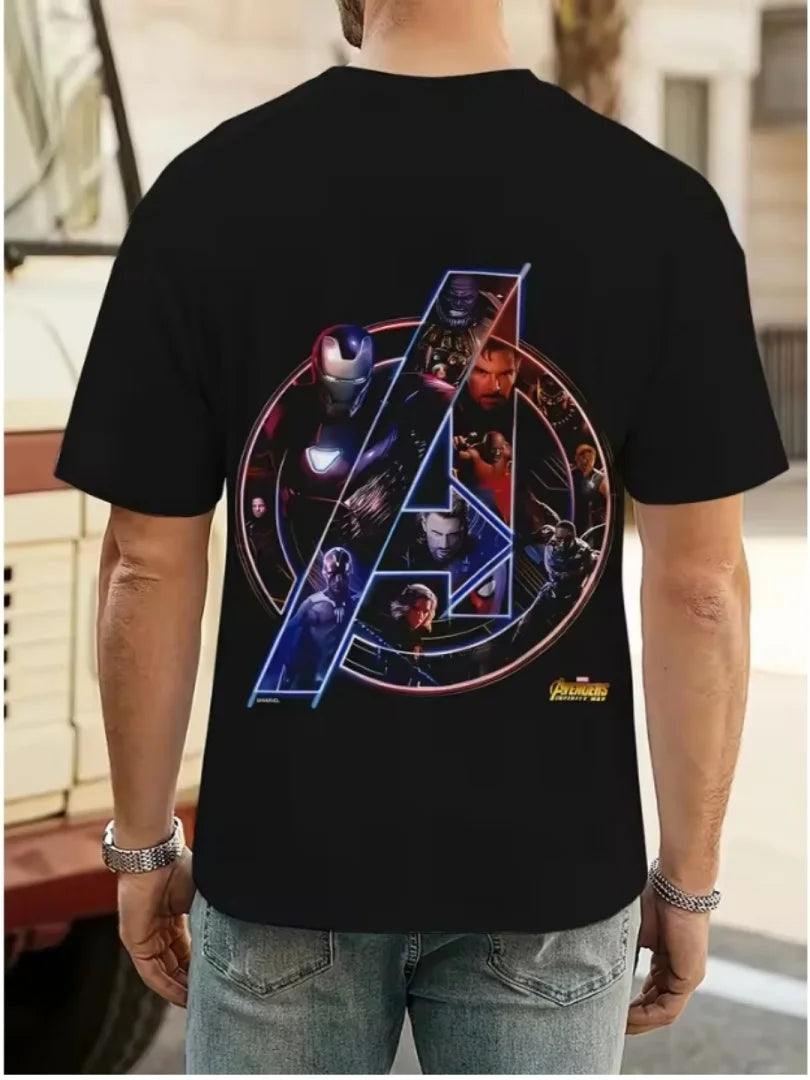 T-shirt Avengers: Infinity War — kolaż logo i postaci, męski